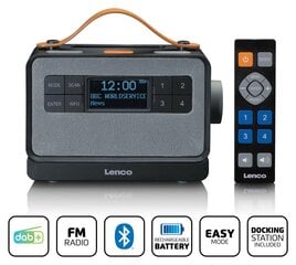 Lenco PDR-065BK — DAB+/FM-радио с Bluetooth и зарядной базой цена и информация | Радиоприемники и будильники | 220.lv