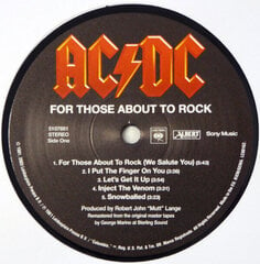 Vinila plate AC/DC For Those About To Rock cena un informācija | Vinila plates, CD, DVD | 220.lv