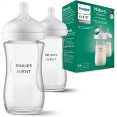 Pudelītes Philips Avent Natural Response SCY933/02, 1+ mēn., 240 ml, 2 gab. cena un informācija | Bērnu pudelītes un to aksesuāri | 220.lv