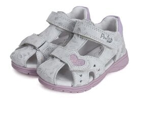 Кожаные сандалии для девочек Ponte 20.DA05-4-1949A.Silver, серебристый цена и информация | Детские сандали | 220.lv