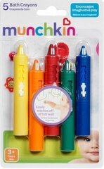 Мелки для ванной  Munchkin, 5 шт., bath time Crayons, 011690 цена и информация | Игрушки для малышей | 220.lv