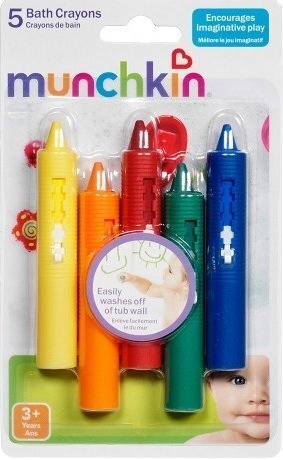 Vannas krītiņi Munchkin, 5 gab., bath time Crayons, 011690 цена и информация | Rotaļlietas zīdaiņiem | 220.lv