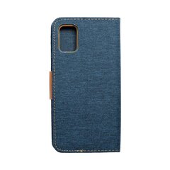 CANVAS Book case for SAMSUNG A51 navy blue цена и информация | Календари, ежедневники | 220.lv