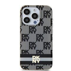 DKNY DKHMP15SHCPTSK iPhone 15 | 14 | 13 6.1" czarny|black hardcase IML Checkered Mono Pattern & Printed Stripes MagSafe цена и информация | Чехлы для телефонов | 220.lv