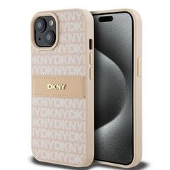 DKNY DKHCP15MPRTHSLP iPhone 15 Plus | 14 Plus 6.7" różowy|pink hardcase Leather Mono Stripe & Metal Logo цена и информация | Чехлы для телефонов | 220.lv