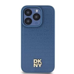 DKNY DKHMP15LPSHRPSB iPhone 15 Pro 6.1" niebieski|blue hardcase Leather Monogram Pattern Metal Logo MagSafe цена и информация | Чехлы для телефонов | 220.lv