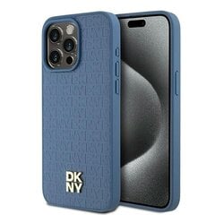 DKNY DKHMP15XPSHRPSB iPhone 15 Pro Max 6.7" niebieski|blue hardcase Leather Monogram Pattern Metal Logo MagSafe цена и информация | Чехлы для телефонов | 220.lv