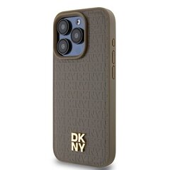 DKNY DKHMP15XPSHRPSW iPhone 15 Pro Max 6.7" brown|brown hardcase Leather Pattern Metal Logo MagSafe цена и информация | Чехлы для телефонов | 220.lv