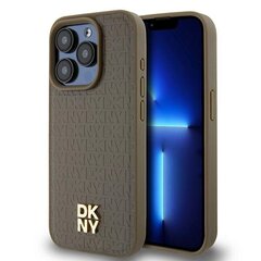 DKNY DKHMP15XPSHRPSW iPhone 15 Pro Max 6.7" brown|brown hardcase Leather Pattern Metal Logo MagSafe цена и информация | Чехлы для телефонов | 220.lv