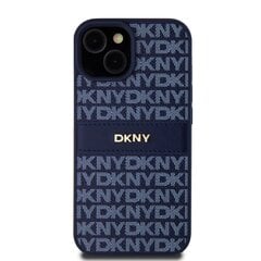 DKNY PU Leather Repeat Pattern Tonal Stripe Case for iPhone 15 Blue цена и информация | Чехлы для телефонов | 220.lv