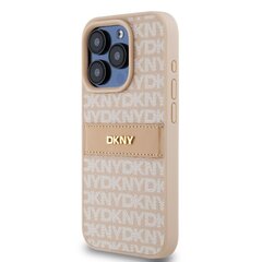 DKNY PU Leather Repeat Pattern Tonal Stripe Case for iPhone 15 Pro Pink цена и информация | Чехлы для телефонов | 220.lv