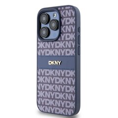 DKNY PU Leather Repeat Pattern Tonal Stripe Case for iPhone 15 Pro Max Blue цена и информация | Чехлы для телефонов | 220.lv