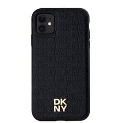 DKNY PU Leather Repeat Pattern Stack Logo MagSafe Case for iPhone 11 Black цена и информация | Чехлы для телефонов | 220.lv