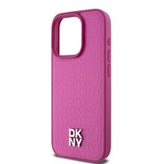 DKNY PU Leather Repeat Pattern Stack Logo MagSafe Case for iPhone 15 Pro Max Pink цена и информация | Чехлы для телефонов | 220.lv