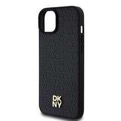 DKNY PU Leather Repeat Pattern Stack Logo MagSafe Case for iPhone 15 Plus Black цена и информация | Чехлы для телефонов | 220.lv