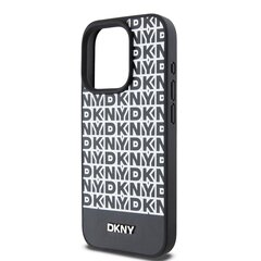 DKNY PU Leather Repeat Pattern Bottom Stripe MagSafe Case for iPhone 15 Pro Max Black цена и информация | Чехлы для телефонов | 220.lv