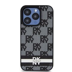 DKNY PU Leather Checkered Pattern and Stripe Case for iPhone 14 Pro Max Black цена и информация | Чехлы для телефонов | 220.lv