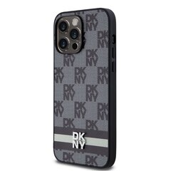 DKNY PU Leather Checkered Pattern and Stripe Case for iPhone 15 Pro Max Black цена и информация | Чехлы для телефонов | 220.lv