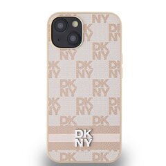 DKNY PU Leather Checkered Pattern and Stripe Case for iPhone 14 Pink цена и информация | Чехлы для телефонов | 220.lv