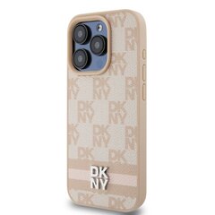 DKNY PU Leather Checkered Pattern and Stripe Case for iPhone 14 Pro Max Pink цена и информация | Чехлы для телефонов | 220.lv