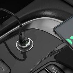 Borofone Car charger BZ29A Talented - USB + Type C - QC 3.0 PD 36W 3A with Type C to Type C transparent-black цена и информация | Зарядные устройства для телефонов | 220.lv