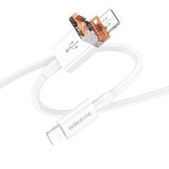 Borofone Cable BX102 Winner - USB + Type C to Lightning - PD 27W 1 metre white цена и информация | Кабели для телефонов | 220.lv