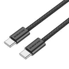 Borofone Cable BX104 Primo - Type C to Type C - 60W 3A 1 metre black цена и информация | Кабели для телефонов | 220.lv