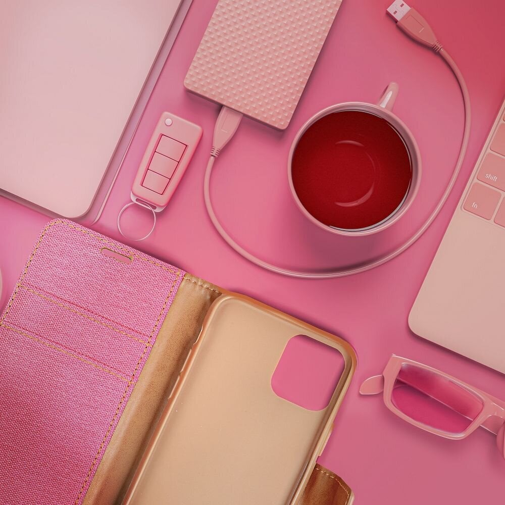 CANVAS Book case for Xiaomi Redmi NOTE 13 4G pink cena un informācija | Kalendāri, piezīmju grāmatas | 220.lv