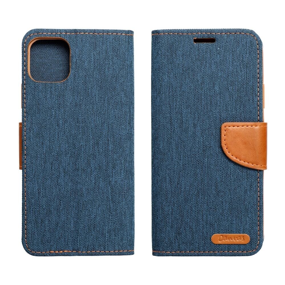 CANVAS Book case for Xiaomi Redmi NOTE 13 PRO 4G navy blue цена и информация | Kalendāri, piezīmju grāmatas | 220.lv