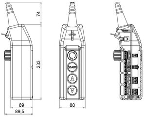 Пульт управления краном PKS-4W02 цена и информация | Системы безопасности, контроллеры | 220.lv