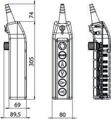 Пульт управления краном PKS-6W07 цена и информация | Системы безопасности, контроллеры | 220.lv