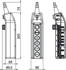 Пульт управления краном PKS-6W08 цена и информация | Системы безопасности, контроллеры | 220.lv