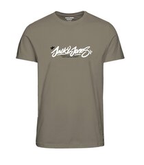 Детская футболка Jack & Jones 12259927*02, тёмно-бежевая /silver, 5715520992210 цена и информация | Рубашки для мальчиков | 220.lv