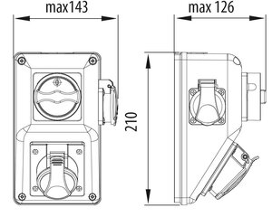 R-BOX KOMPAKT 32A/4P 1x230V izslēgts. L/P - B.324/1/LP cena un informācija | Komponentu piederumi | 220.lv