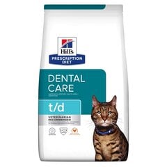 Hill's Prescription Diet Feline t/d pieaugušiem kaķiem ar vistu, 1,5 kg цена и информация | Сухой корм для кошек | 220.lv