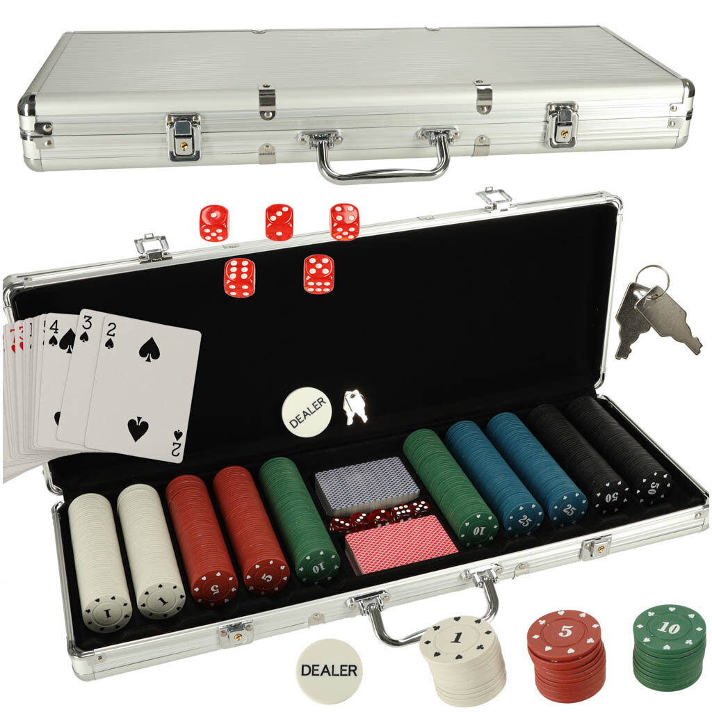 Liels pokera komplekts koferī, 500 gab. cena un informācija | Azartspēles, pokers | 220.lv