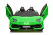 Lamborghini Aventador SX2028, elektromobilis bērniem, zaļš cena un informācija | Bērnu elektroauto | 220.lv