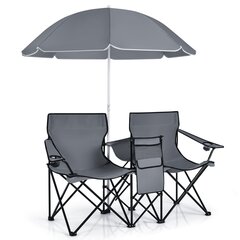Комплект складных туристических стульев-зонтов Costway, серый цена и информация | Туристическая мебель | 220.lv