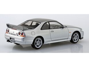 Saliekamā automašīna Aoshima The Snap Kit Nissan R33 Skyline GT-R Sonic Silver cena un informācija | Konstruktori | 220.lv