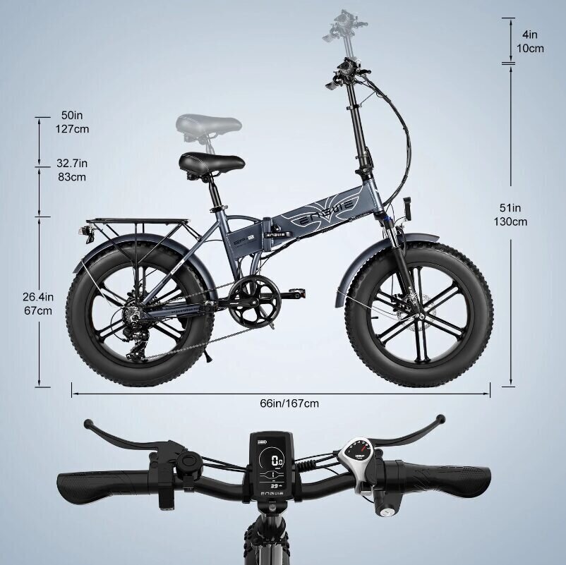 Elektriskais velosipēds Engwe EP-2 Pro, 20", melns cena un informācija | Elektrovelosipēdi | 220.lv