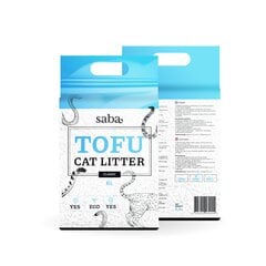 Tofu pakaiši Saba, 6L cena un informācija | Kaķu smiltis, pakaiši | 220.lv