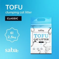 Классический наполнитель Saba Tofu 6 л цена и информация | Наполнители для кошачьих туалетов | 220.lv