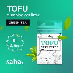 Tofu pakaiši Saba, 6L cena un informācija | Kaķu smiltis, pakaiši | 220.lv