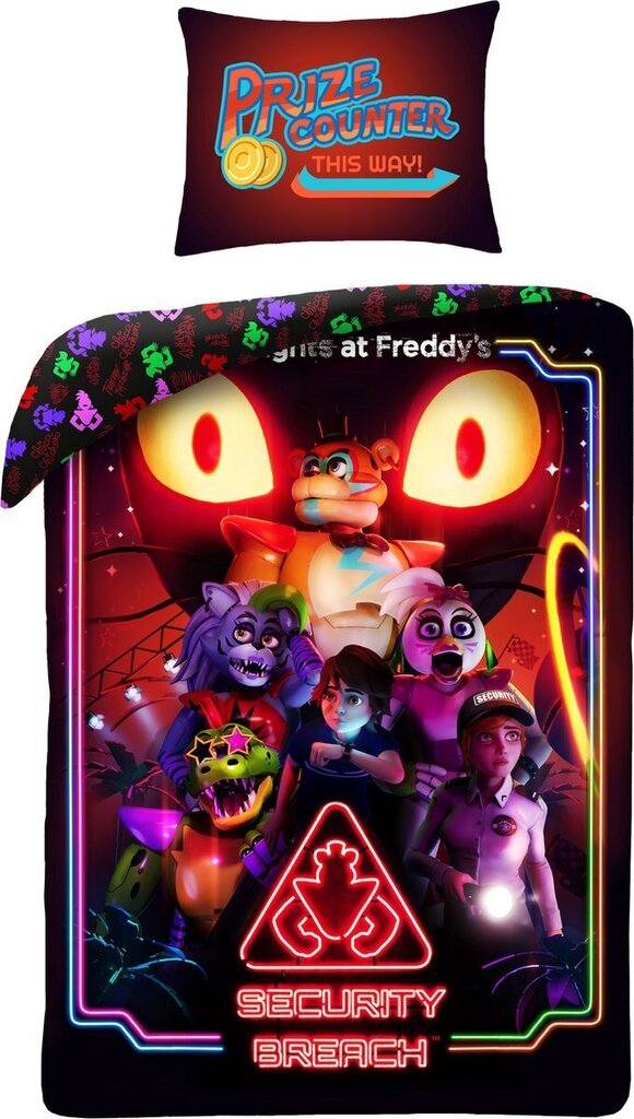 Gultas veļas komplekts Five Nights at Freddy's, 140x200, 2 daļu cena un informācija | Bērnu gultas veļa | 220.lv