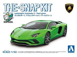 Saliekamā automašīna Aoshima Snap Kit Lamborghini Aventador S Pearl Green cena un informācija | Konstruktori | 220.lv
