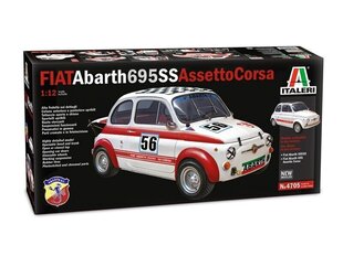 Italeri - 1965 FIAT Abarth 695 SS Assetto Corsa, 1/12, 4705 cena un informācija | Konstruktori | 220.lv