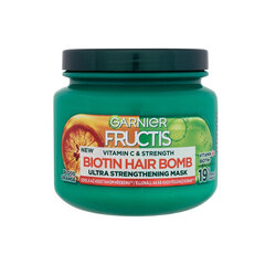 Matu maska ​​Garnier Fructis Vitamin & Strength Biotin Hair Bomb, 320ml cena un informācija | Matu kondicionieri, balzāmi | 220.lv