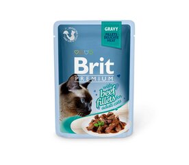 Brit Premium Delicate Fillets in Gravy Beef влажный корм для кошек, 85 г x 12 цена и информация | Консервы для котов | 220.lv