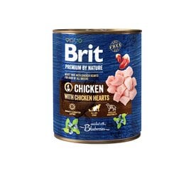 Brit Premium by Nature Chicken with Hearts влажный корм для собак, 800 g цена и информация | Brit Premium Для собак | 220.lv