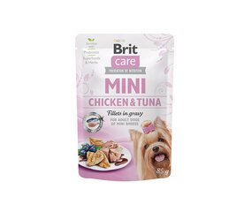 Brit Care Mini Chicken&Tuna fillets in гravy влажный для придирчивых, корм для собак мелких пород, 85 г x 24 цена и информация | Консервы для собак | 220.lv